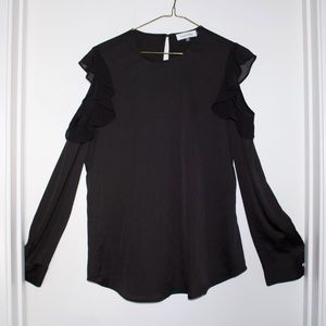 Calvin Klein cold shoulder blouse in black.